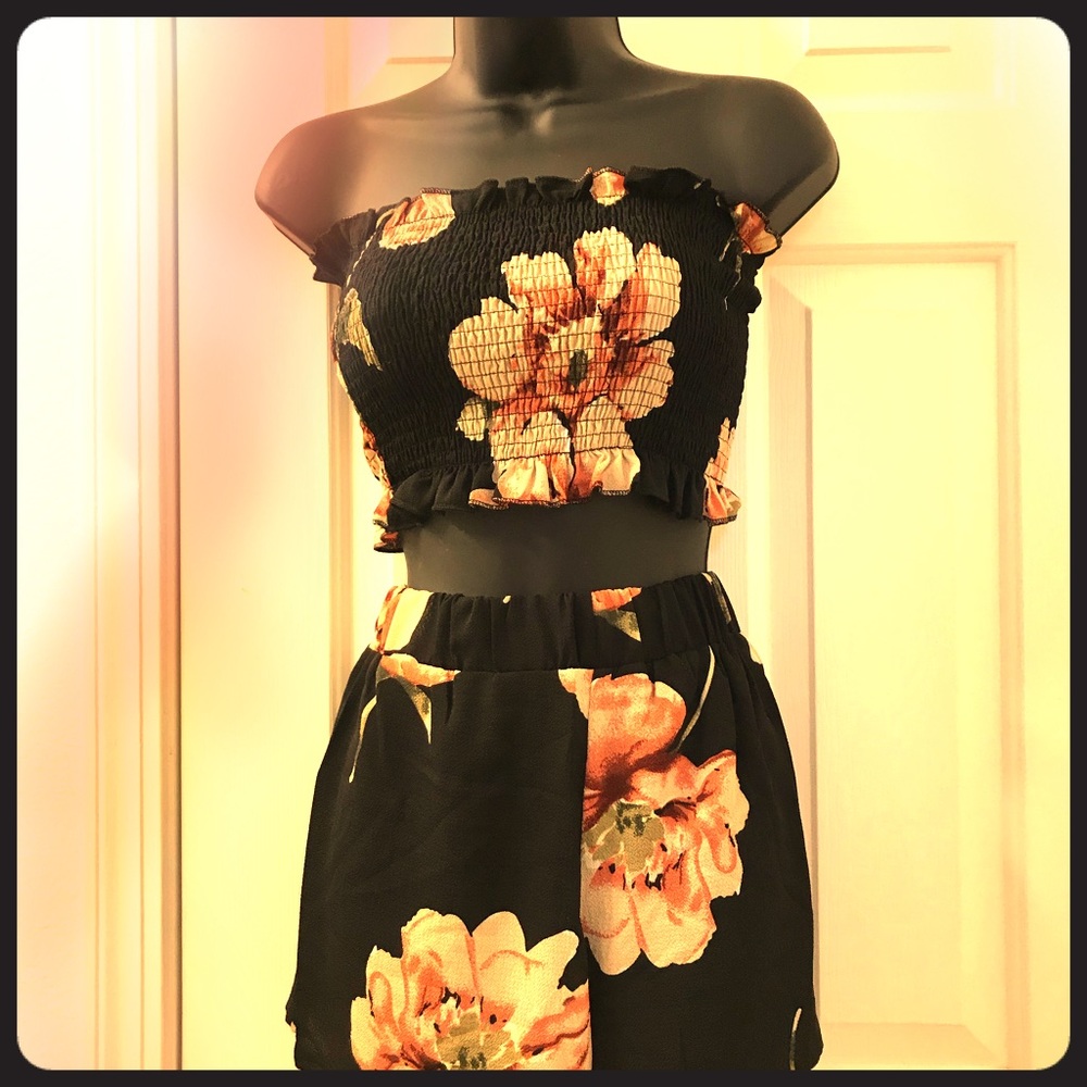 Two piece bandeau and short set